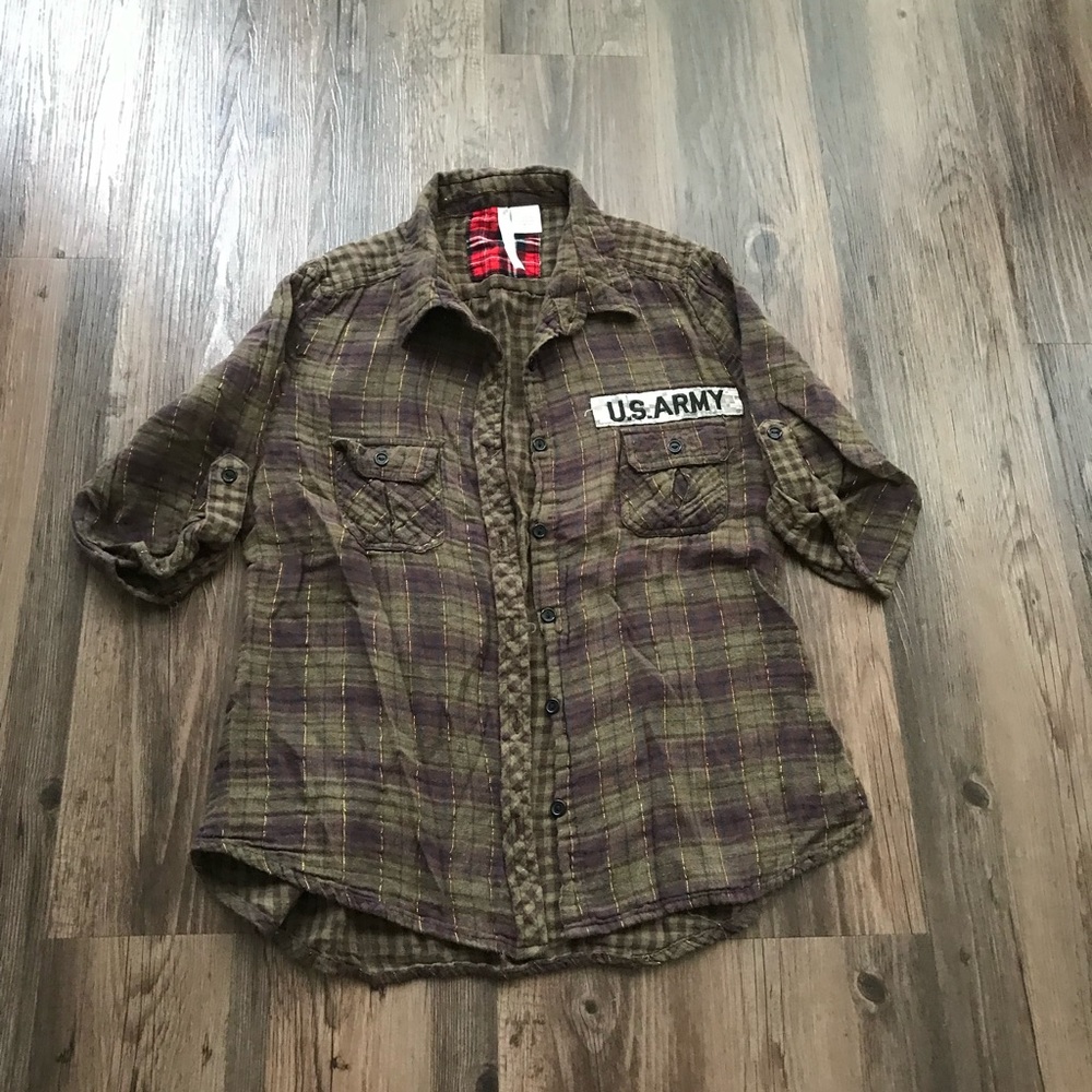 Camo colored flannel shirt